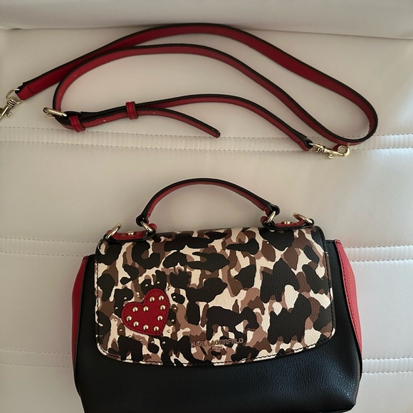 NWOT Karl Lagerfeld Top Handle bag w/ Crossbody strap and KL signature inside - Picture 9 of 12